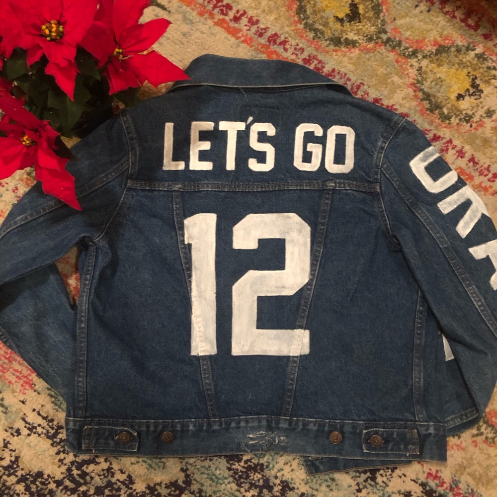 Tom Brady custom Denim Jacket New England Patriots